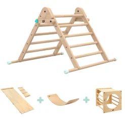 Active-Tots Pikler Style Climbing Triangle, Bridge, Climbing Cube & Balance Board - FSC® certified