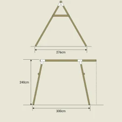 Build Your Own TP Knightswood Double Wooden Swing Frame & Extension