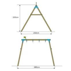 Build Your Own TP Sherwood Wooden Double Swing Set
