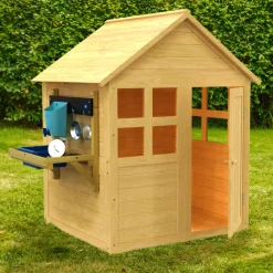 Buttercup Cottage Wooden Playhouse with Floor and Mud Kitchen - FSC® certified