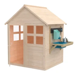 Buttercup Cottage Wooden Playhouse with Floor and Mud Kitchen - FSC® certified