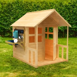 Buttercup Cottage Wooden Playhouse with Floor, Verandah and Mud Kitchen - FSC® certified