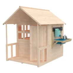 Buttercup Cottage Wooden Playhouse with Floor, Verandah and Mud Kitchen - FSC® certified