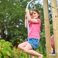 Castlewood climbing frame with Double Wooden Swing Arm & 1.8m Wavy Slide - FSC® certified