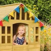 Dandelion Cottage Playhouse with Mud Kitchen, Table & Bench and Shutters - FSC® certified