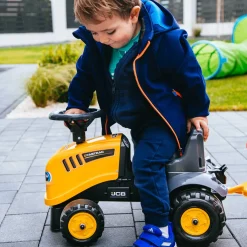 Falk Baby JCB Ride-On Tractor with Trailer, Rake & Shovel