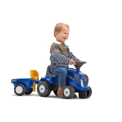 Falk New Holland Ride-on Tractor with Trailer, Rake & Shovel