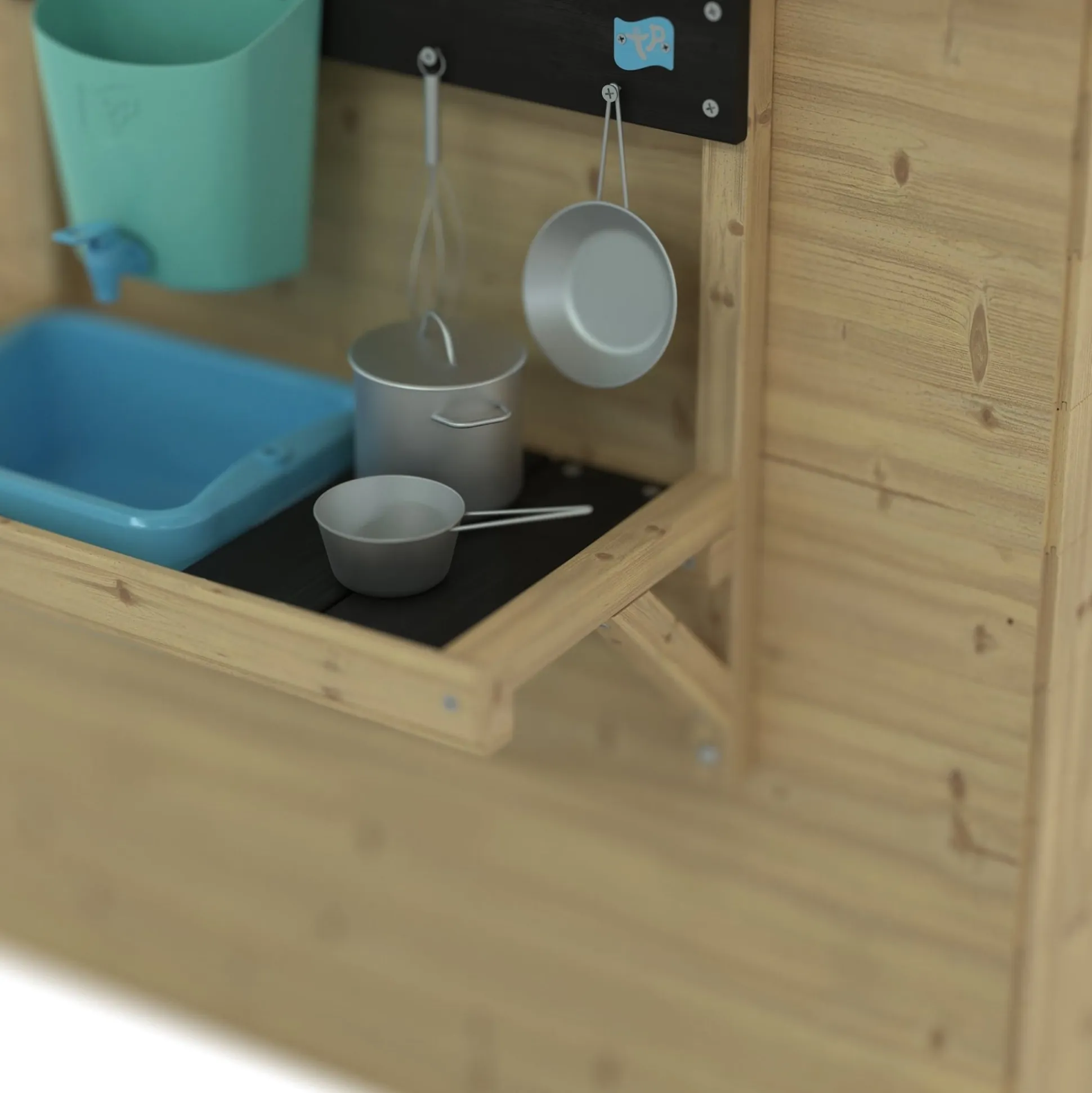 Foxglove Cottage Playhouse with Early Fun Mud Kitchen Accessory and Shutters - FSC® certified