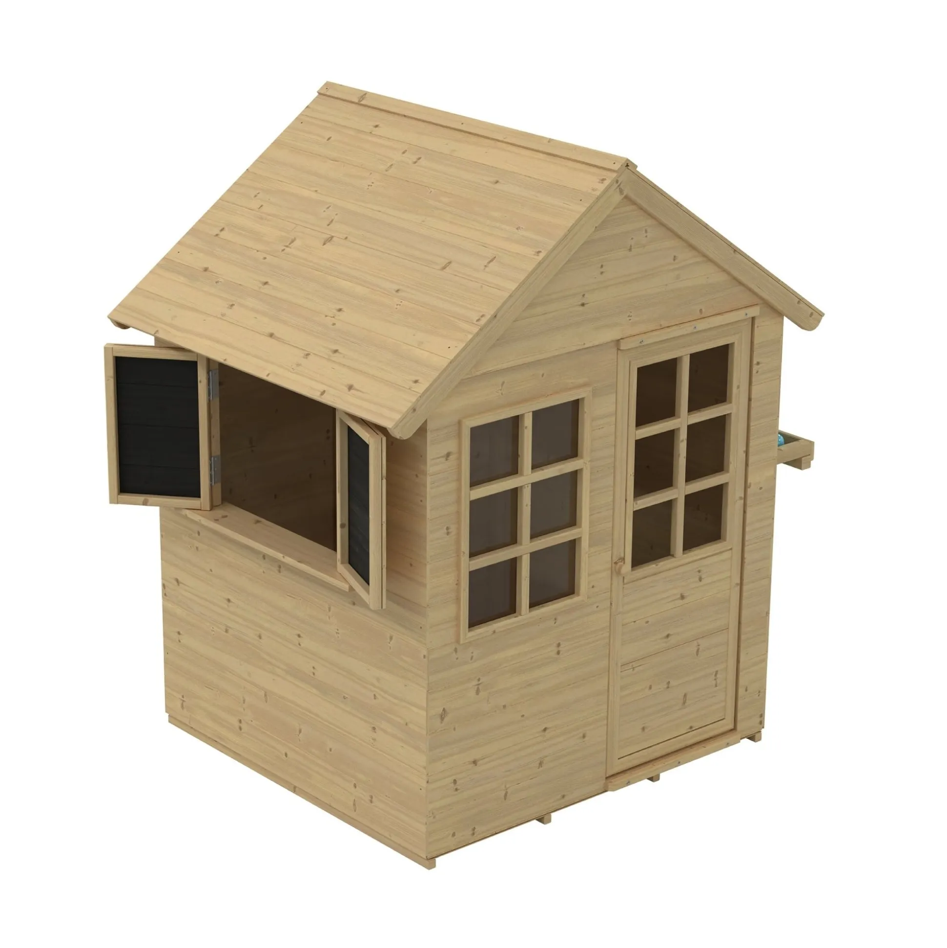 Foxglove Cottage Playhouse with Early Fun Mud Kitchen Accessory and Shutters - FSC® certified
