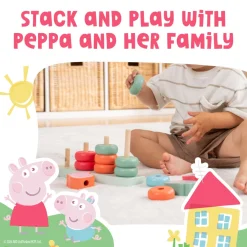 Grow with Peppa Pig Wooden Family Ring Stacker