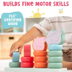 Grow with Peppa Pig Wooden Family Ring Stacker