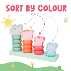 Grow with Peppa Pig Wooden Family Ring Stacker