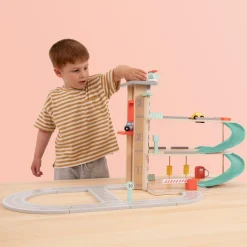 Owl & Fox Wooden Multi-storey Garage with Vehicle Transporter - FSC® certified