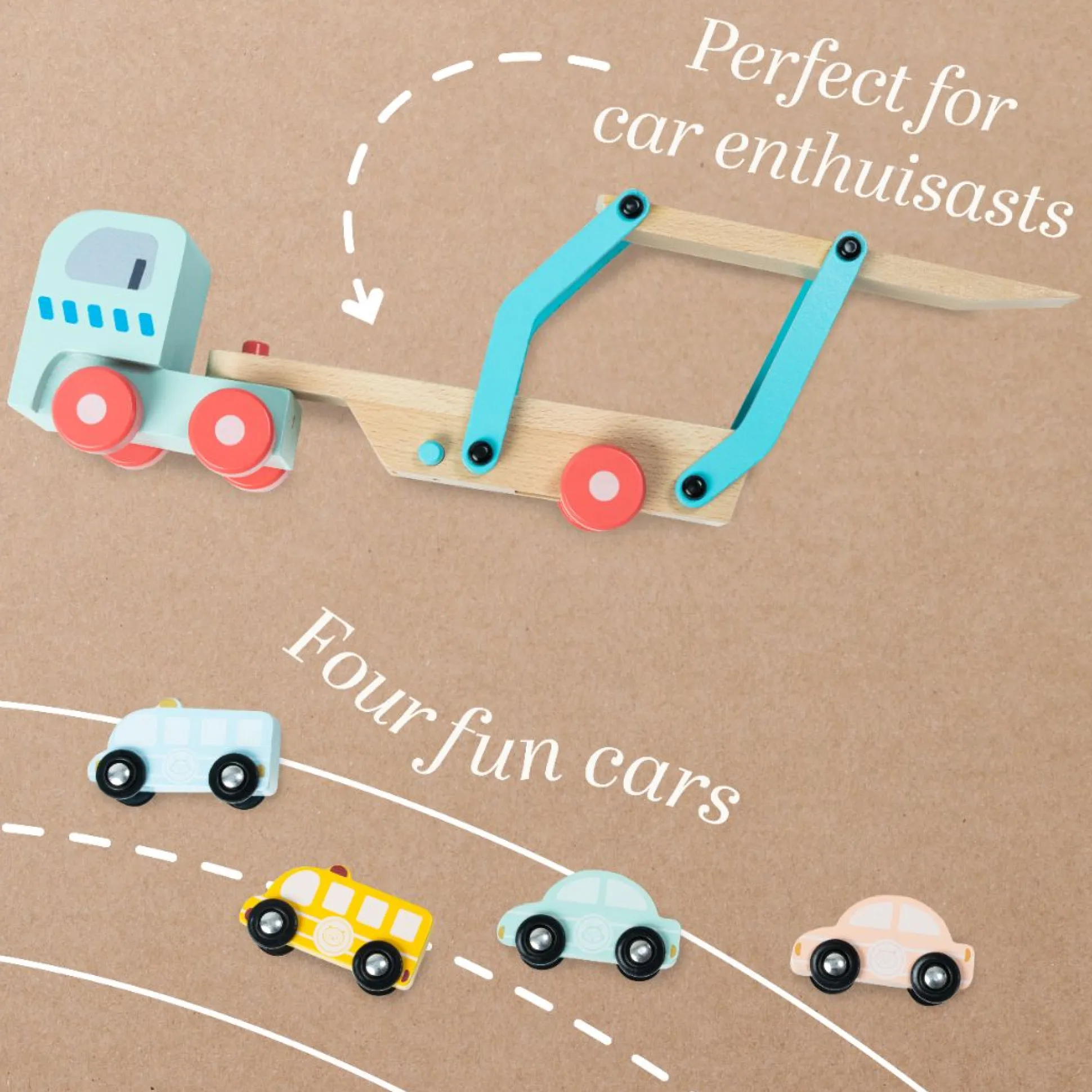 Owl & Fox Wooden Multi-storey Garage with Vehicle Transporter - FSC® certified