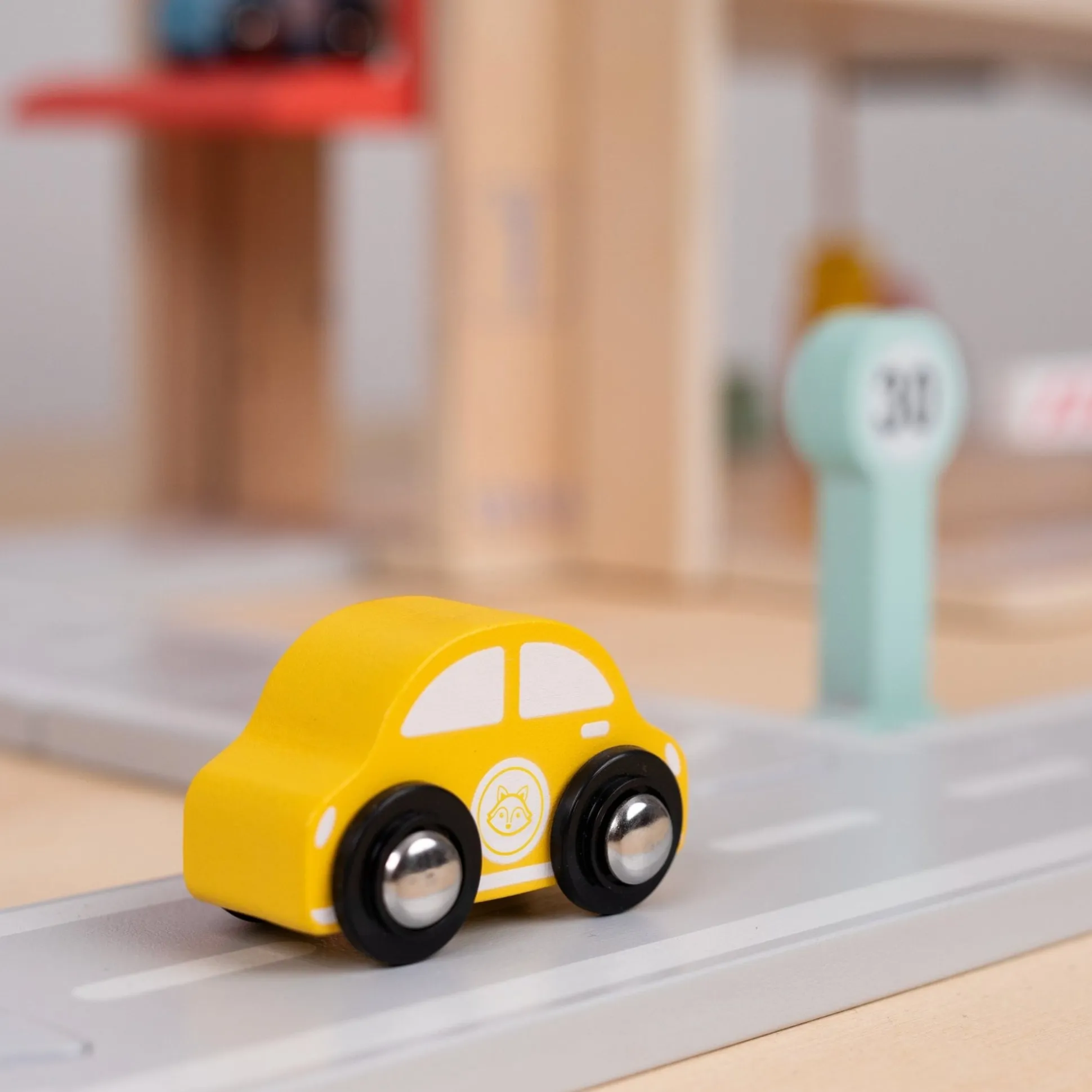 Owl & Fox Wooden Multi-storey Garage with Vehicle Transporter - FSC® certified