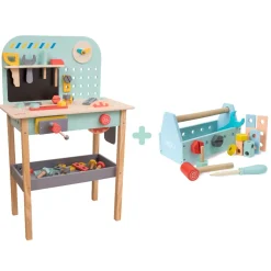 Owl & Fox Wooden Workbench Set with Tool Caddy - FSC® certified