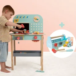 Owl & Fox Wooden Workbench Set with Tool Caddy - FSC® certified