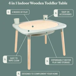 TP Active-Tots Pikler Style 4 in 1 Wooden Play Table with Play Stool - FSC® certified