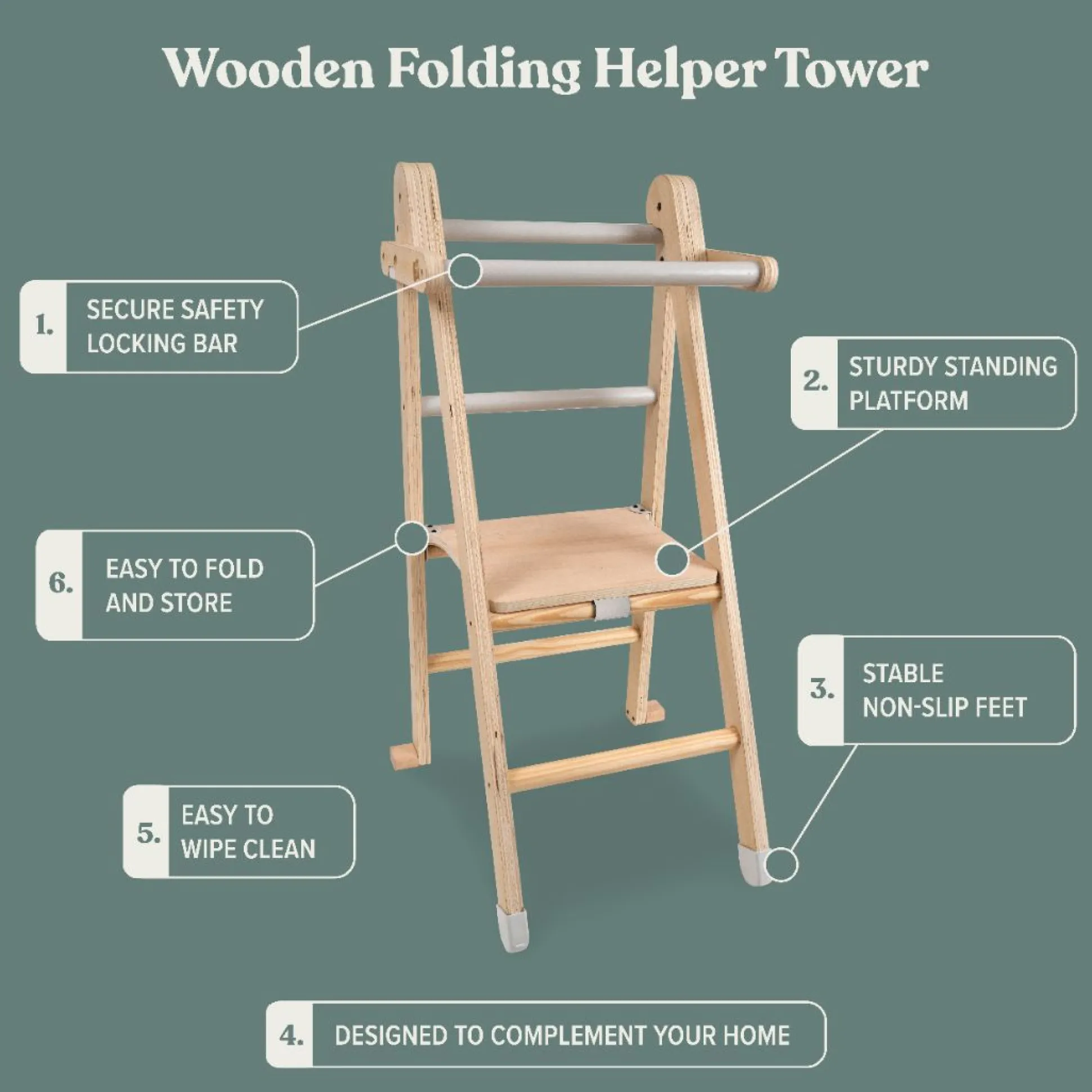 TP Active-Tots Pikler Style Wooden Folding Helper Tower - FSC® certified