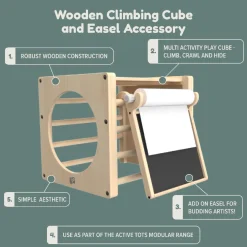 TP Active-Tots Pikler Style Wooden Climbing Cube With Play Easel - FSC® certified