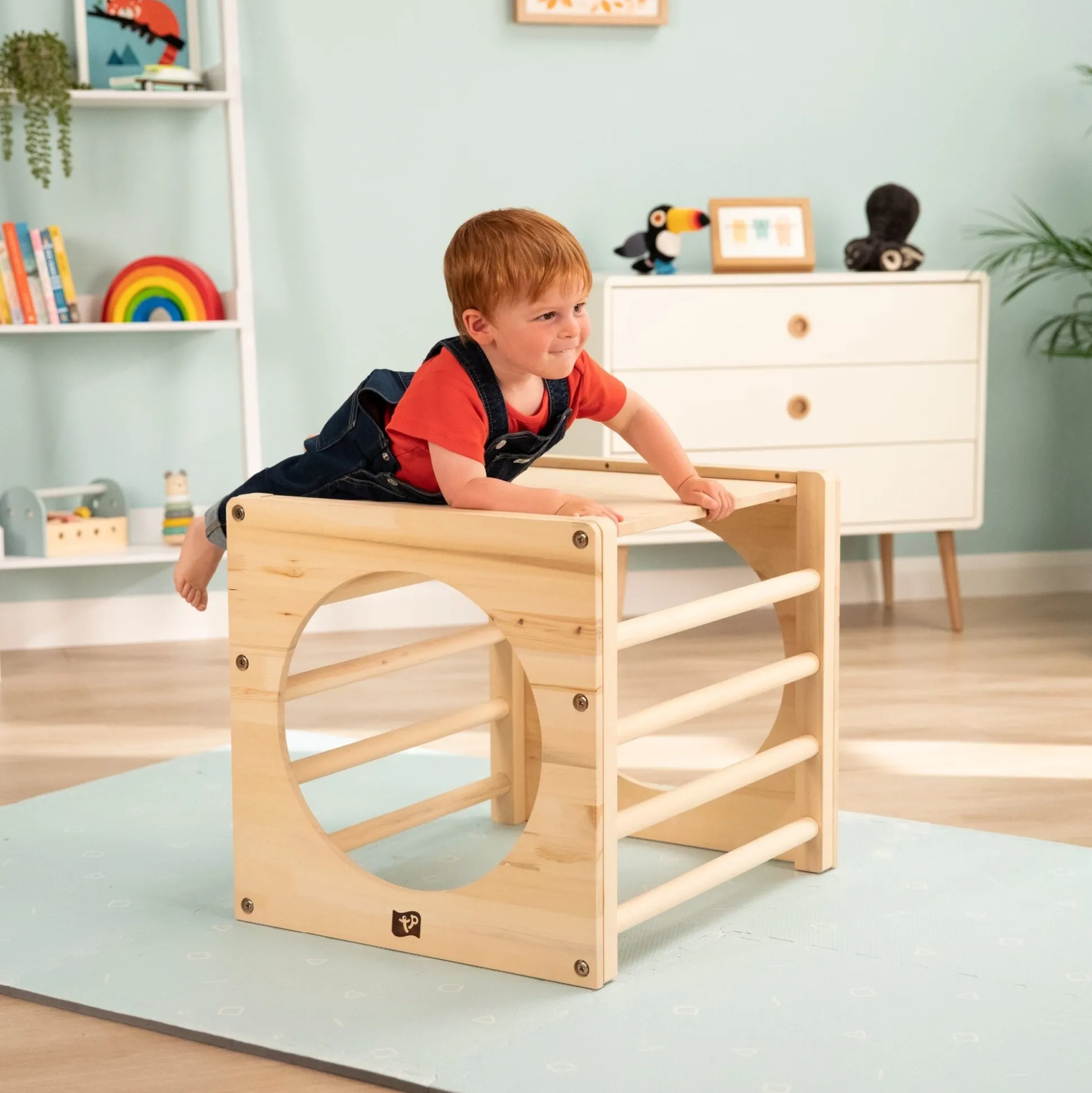 TP Active-Tots Pikler Style Wooden Climbing Cube With Play Easel - FSC® certified