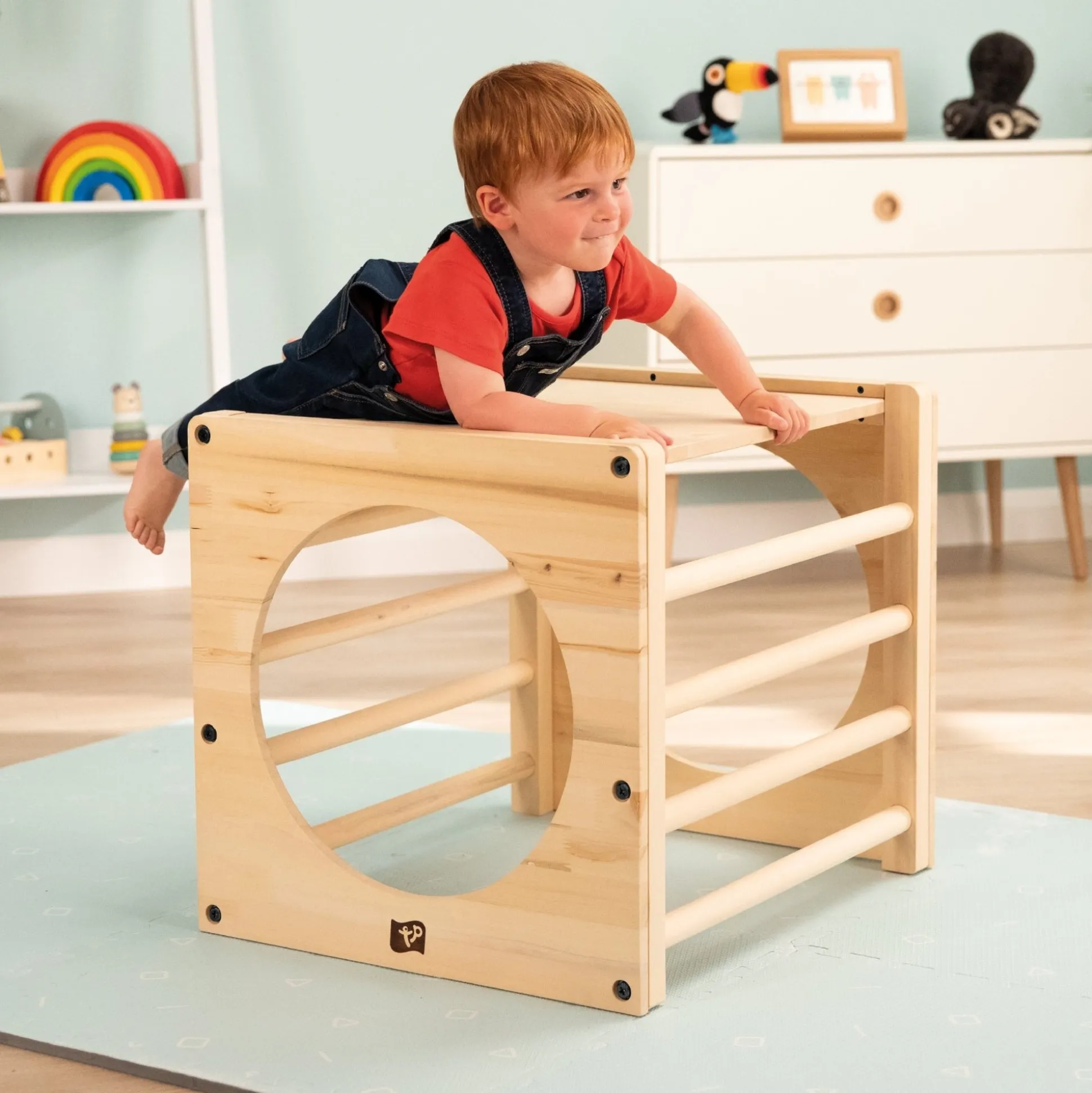 TP Active-Tots Pikler Style Wooden Climbing Cube With Play Easel - FSC® certified