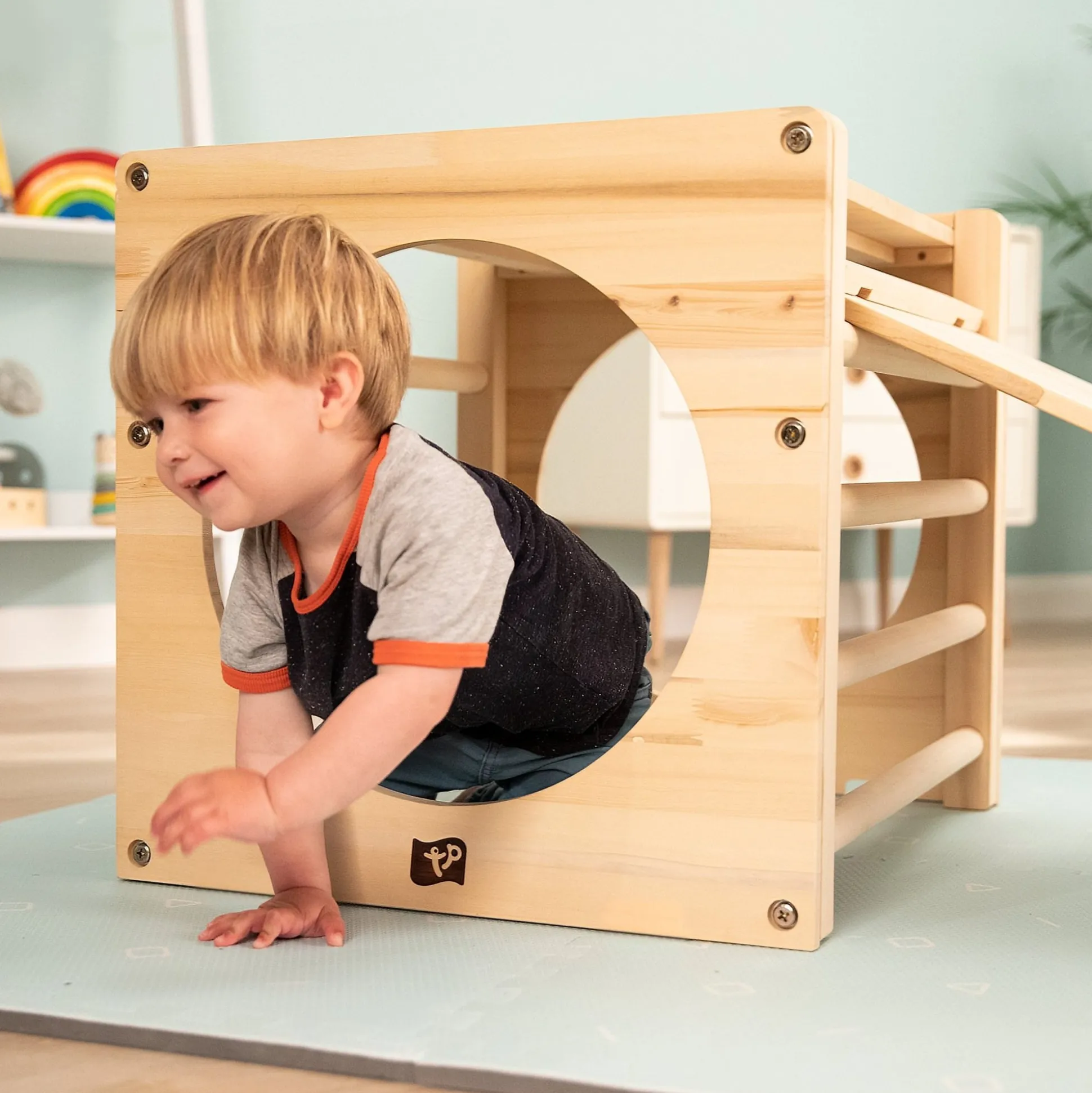 TP Active-Tots Pikler Style Wooden Climbing Cube With Play Easel - FSC® certified
