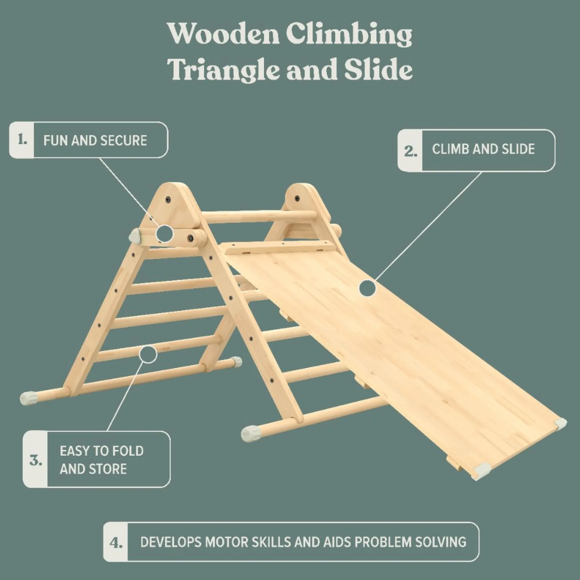 TP Active-Tots Pikler Style Wooden Climbing Triangle & Slide - FSC® certified