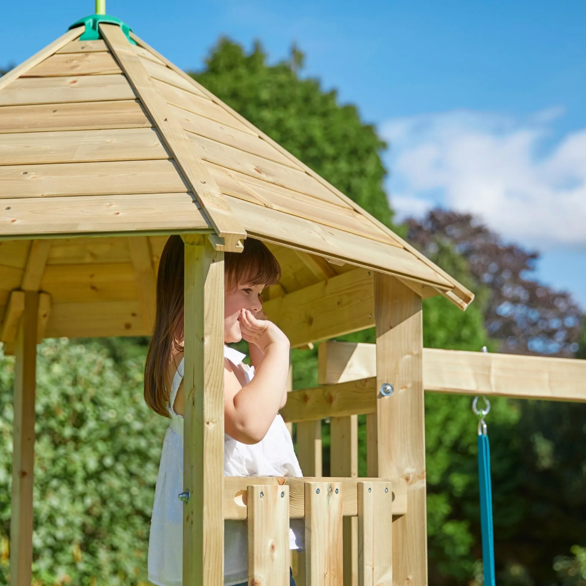 TP Castlewood Beeston Wooden Climbing Frame with Swing Set & Slide - FSC® certified
