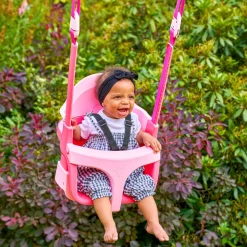 TP Deluxe Double Metal Swing with Rapide & Pink Quadpod seats