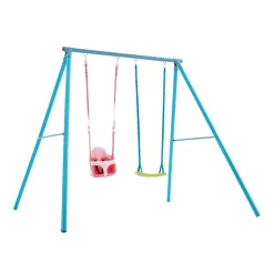 TP Deluxe Double Metal Swing with Rapide & Pink Quadpod seats
