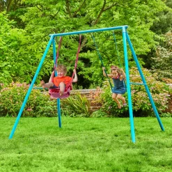 TP Deluxe Double Metal Swing with Rapide & Pink Quadpod seats