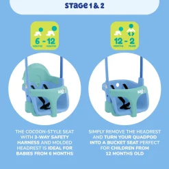 TP Deluxe Double Metal Swing with Rapide & Bluey Quadpod seats