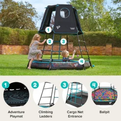 TP Explorer Metal Climbing Frame Set with Monkey Bridge Black Edition
