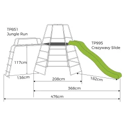 TP Explorer Metal Climbing Frame Set with Ripple Slide & Jungle Run
