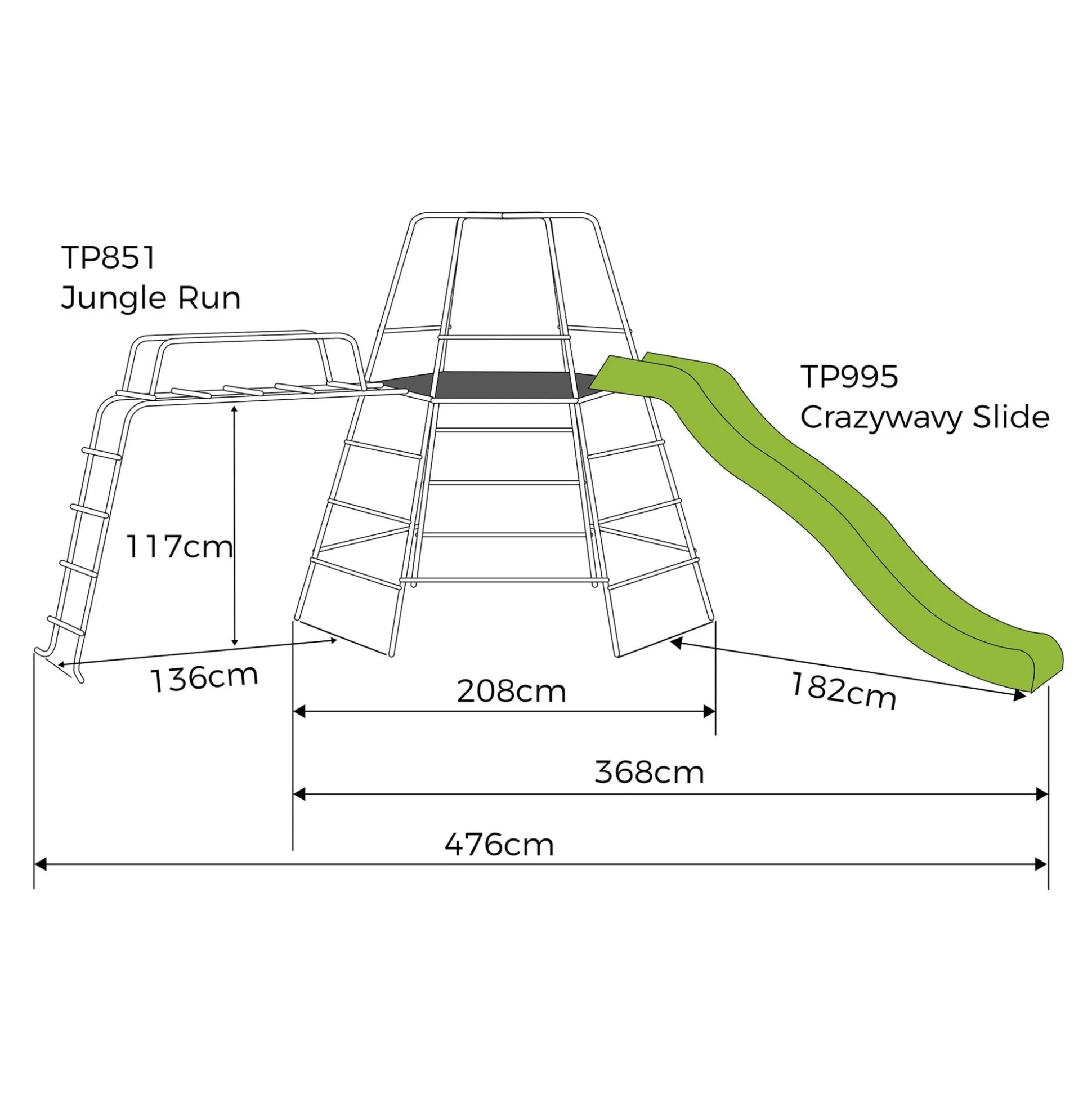 TP Explorer Metal Climbing Frame Set with Ripple Slide & Jungle Run