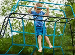 TP Explorer Metal Climbing Frame Black Edition, Ripple Slide, Swing Arm, Monkey Bridge & Basketball Hoop