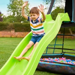 TP Explorer Metal Climbing Frame Black Edition, Ripple Slide, Swing Arm, Jungle Run & Basketball Hoop