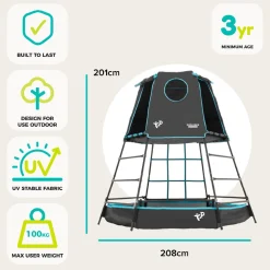TP Explorer Metal Climbing Frame Set with Ripple Slide and Jungle Run Black Edition