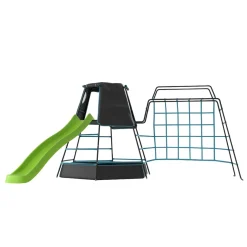 TP Explorer Metal Climbing Frame Set with Monkey Bridge & Ripple Slide Black Edition
