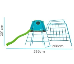 TP Explorer Metal Climbing Frame with 8ft Ripple Slide and Monkey Bridge