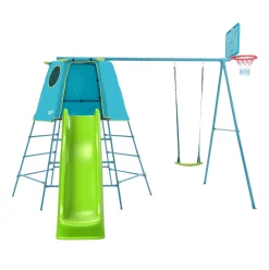 TP Explorer Metal Climbing Frame Set with Ripple Slide & Basketball Hoop