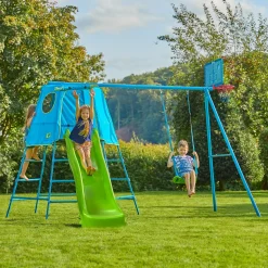TP Explorer Metal Climbing Frame Set with Ripple Slide & Basketball Hoop