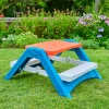TP Folding Plastic White and Red Picnic Table