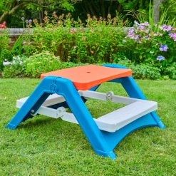 TP Folding Plastic White and Red Picnic Table