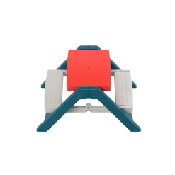 TP Folding Plastic White and Red Picnic Table