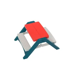 TP Folding Plastic White and Red Picnic Table