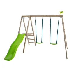 TP Forest Multiplay Double Wooden Swing Set & Slide - FSC® certified