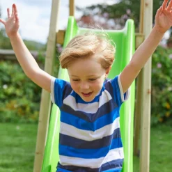 TP Forest Multiplay Double Wooden Swing Set with Quadpod, Roped Rapide seat & Slide - FSC® certified