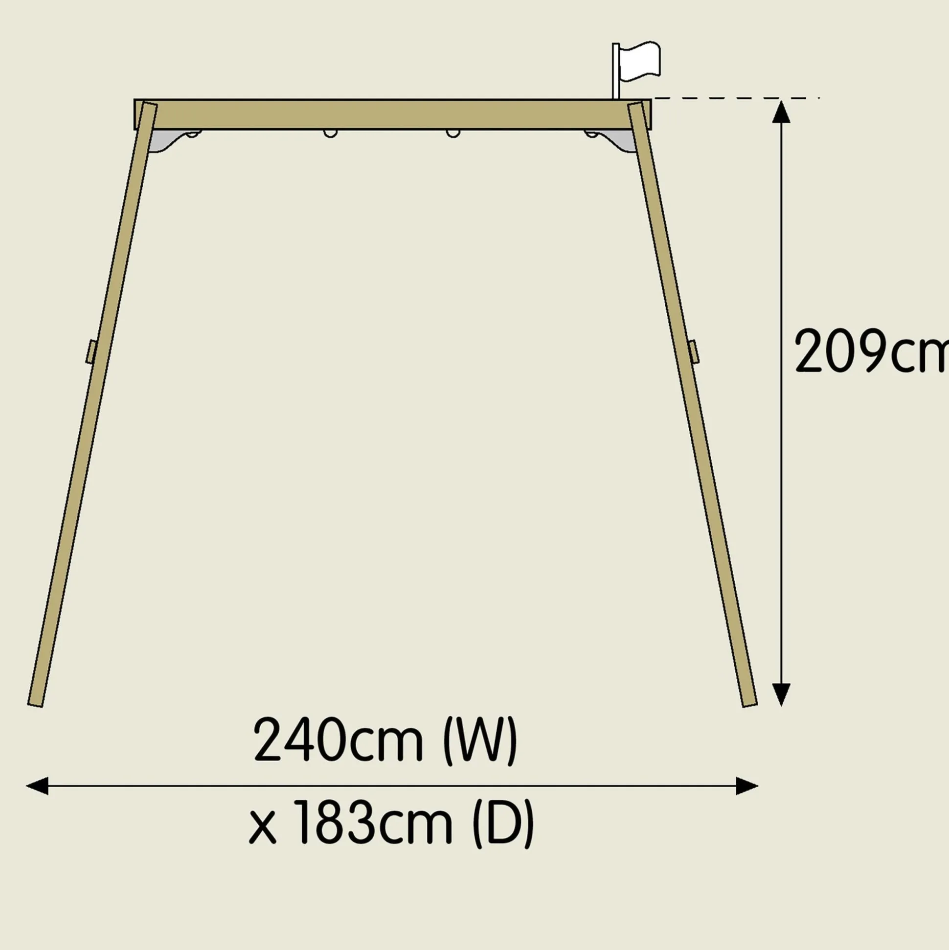 TP Forest Wooden Double Swing with Quadpod and Roped Rapide Seats - FSC® certified